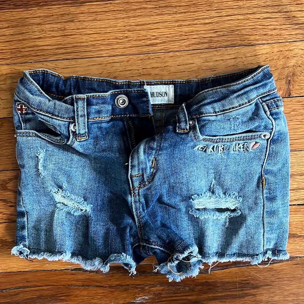 Hudson distressed jean shorts